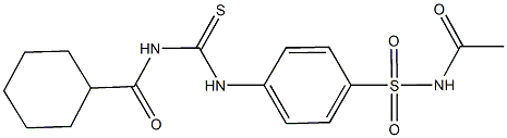 N-acetyl-4-({[(cyclohexylcarbonyl)amino]carbothioyl}amino)benzenesulfonamide Struktur