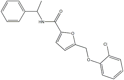 5-[(2-chlorophenoxy)methyl]-N-(1-phenylethyl)-2-furamide Struktur