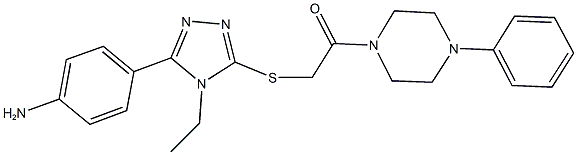 4-(4-ethyl-5-{[2-oxo-2-(4-phenyl-1-piperazinyl)ethyl]sulfanyl}-4H-1,2,4-triazol-3-yl)phenylamine Struktur