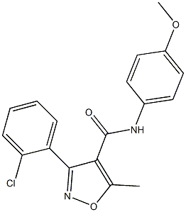 3-(2-chlorophenyl)-N-(4-methoxyphenyl)-5-methyl-4-isoxazolecarboxamide Struktur