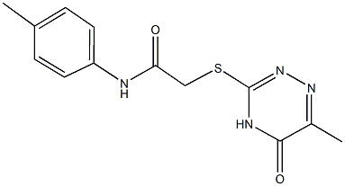 2-[(6-methyl-5-oxo-4,5-dihydro-1,2,4-triazin-3-yl)sulfanyl]-N-(4-methylphenyl)acetamide Struktur