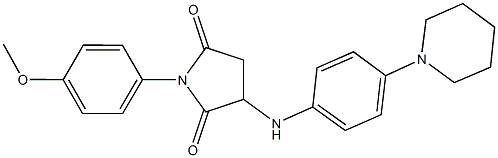 1-(4-methoxyphenyl)-3-[4-(1-piperidinyl)anilino]-2,5-pyrrolidinedione Struktur