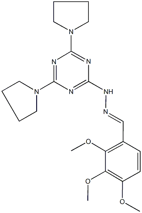 2,3,4-trimethoxybenzaldehyde (4,6-dipyrrolidin-1-yl-1,3,5-triazin-2-yl)hydrazone Struktur