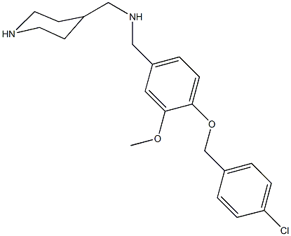 N-{4-[(4-chlorobenzyl)oxy]-3-methoxybenzyl}-N-(4-piperidinylmethyl)amine Struktur