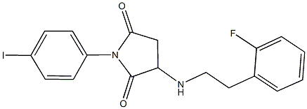 3-{[2-(2-fluorophenyl)ethyl]amino}-1-(4-iodophenyl)-2,5-pyrrolidinedione Struktur