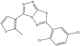 6-(2,5-dichlorophenyl)-3-(2-methyl-3-furyl)[1,2,4]triazolo[3,4-b][1,3,4]thiadiazole Struktur