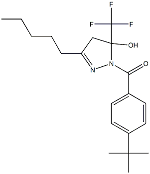 1-{[4-(1,1-dimethylethyl)phenyl]carbonyl}-3-pentyl-5-(trifluoromethyl)-4,5-dihydro-1H-pyrazol-5-ol Struktur