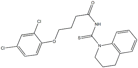 4-(2,4-dichlorophenoxy)-N-(3,4-dihydro-1(2H)-quinolinylcarbothioyl)butanamide Struktur