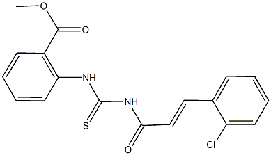 methyl 2-[({[3-(2-chlorophenyl)acryloyl]amino}carbothioyl)amino]benzoate Struktur