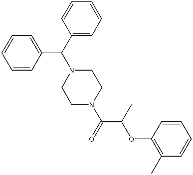 2-(4-benzhydryl-1-piperazinyl)-1-methyl-2-oxoethyl 2-methylphenyl ether Struktur