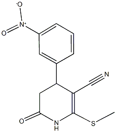 2-(methylsulfanyl)-4-(3-nitrophenyl)-6-oxo-1,4,5,6-tetrahydro-3-pyridinecarbonitrile Struktur