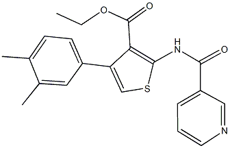 ethyl 4-(3,4-dimethylphenyl)-2-[(3-pyridinylcarbonyl)amino]-3-thiophenecarboxylate Struktur