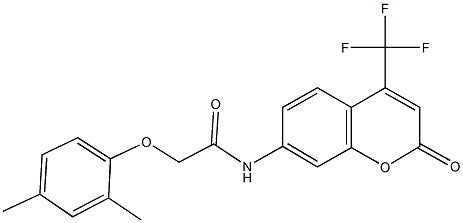 2-(2,4-dimethylphenoxy)-N-[2-oxo-4-(trifluoromethyl)-2H-chromen-7-yl]acetamide Struktur