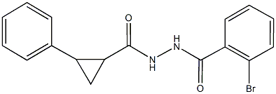 N'-(2-bromobenzoyl)-2-phenylcyclopropanecarbohydrazide Struktur