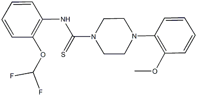 N-[2-(difluoromethoxy)phenyl]-4-(2-methoxyphenyl)-1-piperazinecarbothioamide Struktur