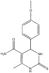 4-(4-methoxyphenyl)-6-methyl-2-thioxo-1,2,3,4-tetrahydro-5-pyrimidinecarboxamide Struktur