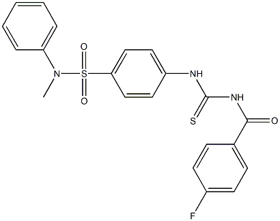 4-({[(4-fluorobenzoyl)amino]carbothioyl}amino)-N-methyl-N-phenylbenzenesulfonamide Struktur