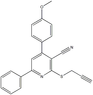 4-(4-methoxyphenyl)-6-phenyl-2-(2-propynylsulfanyl)nicotinonitrile Struktur