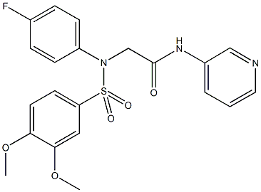 2-{[(3,4-dimethoxyphenyl)sulfonyl]-4-fluoroanilino}-N-(3-pyridinyl)acetamide Struktur