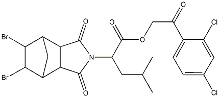 2-(2,4-dichlorophenyl)-2-oxoethyl 2-(8,9-dibromo-3,5-dioxo-4-azatricyclo[5.2.1.0~2,6~]dec-4-yl)-4-methylpentanoate Struktur