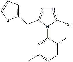 4-(2,5-dimethylphenyl)-5-(2-thienylmethyl)-4H-1,2,4-triazol-3-yl hydrosulfide Struktur