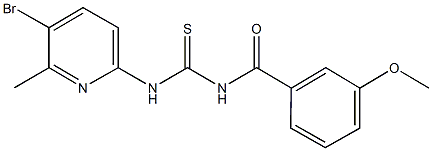 N-(5-bromo-6-methyl-2-pyridinyl)-N'-(3-methoxybenzoyl)thiourea Struktur