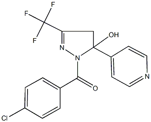 1-(4-chlorobenzoyl)-5-(4-pyridinyl)-3-(trifluoromethyl)-4,5-dihydro-1H-pyrazol-5-ol Struktur