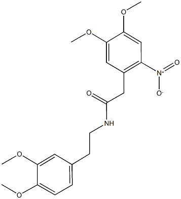 N-[2-(3,4-dimethoxyphenyl)ethyl]-2-{2-nitro-4,5-dimethoxyphenyl}acetamide Struktur