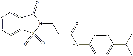 3-(1,1-dioxido-3-oxo-1,2-benzisothiazol-2(3H)-yl)-N-(4-isopropylphenyl)propanamide Struktur