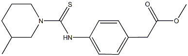 methyl (4-{[(3-methyl-1-piperidinyl)carbothioyl]amino}phenyl)acetate Struktur