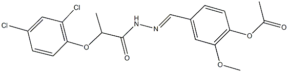 4-{2-[2-(2,4-dichlorophenoxy)propanoyl]carbohydrazonoyl}-2-methoxyphenyl acetate Struktur