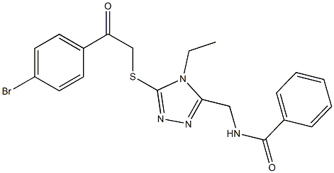 N-[(5-{[2-(4-bromophenyl)-2-oxoethyl]thio}-4-ethyl-4H-1,2,4-triazol-3-yl)methyl]benzamide Struktur