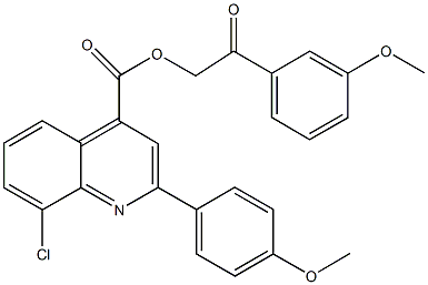 2-(3-methoxyphenyl)-2-oxoethyl 8-chloro-2-(4-methoxyphenyl)-4-quinolinecarboxylate Struktur