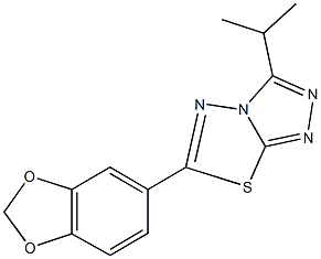 6-(1,3-benzodioxol-5-yl)-3-isopropyl[1,2,4]triazolo[3,4-b][1,3,4]thiadiazole Struktur