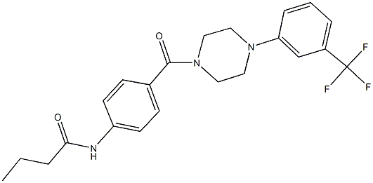 N-[4-({4-[3-(trifluoromethyl)phenyl]-1-piperazinyl}carbonyl)phenyl]butanamide Struktur