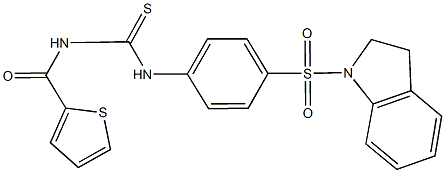 N-[4-(2,3-dihydro-1H-indol-1-ylsulfonyl)phenyl]-N'-(thien-2-ylcarbonyl)thiourea Struktur