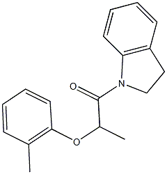 2-(2,3-dihydro-1H-indol-1-yl)-1-methyl-2-oxoethyl 2-methylphenyl ether Struktur