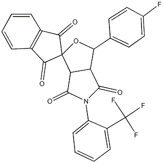 1-(4-chlorophenyl)-5-(2-trifluoromethyl)dihydro-1',3',4,6-tetraoxospiro[1H-furo[3,4-c]pyrrole-3,2'-(1'H)-indene] Struktur