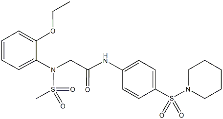 2-[2-ethoxy(methylsulfonyl)anilino]-N-[4-(1-piperidinylsulfonyl)phenyl]acetamide Struktur