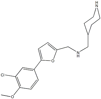 N-{[5-(3-chloro-4-methoxyphenyl)-2-furyl]methyl}-N-(4-piperidinylmethyl)amine Struktur