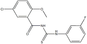 N-(5-chloro-2-methoxybenzoyl)-N'-(3-fluorophenyl)thiourea Struktur