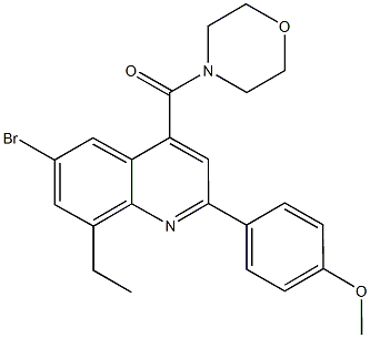 4-[6-bromo-8-ethyl-4-(4-morpholinylcarbonyl)-2-quinolinyl]phenyl methyl ether Struktur