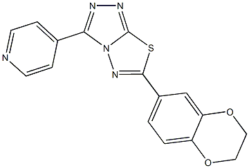 6-(2,3-dihydro-1,4-benzodioxin-6-yl)-3-(4-pyridinyl)[1,2,4]triazolo[3,4-b][1,3,4]thiadiazole Struktur