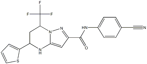 N-(4-cyanophenyl)-5-(2-thienyl)-7-(trifluoromethyl)-4,5,6,7-tetrahydropyrazolo[1,5-a]pyrimidine-2-carboxamide Struktur