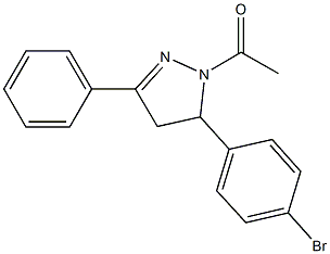 1-acetyl-5-(4-bromophenyl)-3-phenyl-4,5-dihydro-1H-pyrazole Struktur