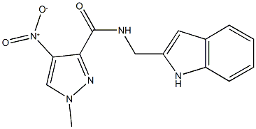 4-nitro-N-(1H-indol-2-ylmethyl)-1-methyl-1H-pyrazole-3-carboxamide Struktur