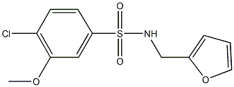 4-chloro-N-(2-furylmethyl)-3-methoxybenzenesulfonamide Struktur