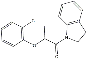 2-chlorophenyl 2-(2,3-dihydro-1H-indol-1-yl)-1-methyl-2-oxoethyl ether Struktur