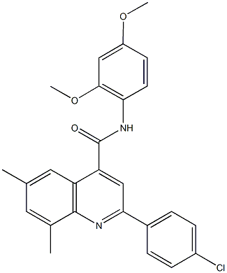 2-(4-chlorophenyl)-N-(2,4-dimethoxyphenyl)-6,8-dimethyl-4-quinolinecarboxamide Struktur