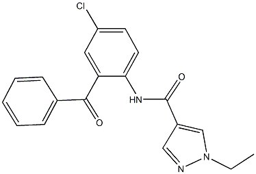 N-(2-benzoyl-4-chlorophenyl)-1-ethyl-1H-pyrazole-4-carboxamide Struktur